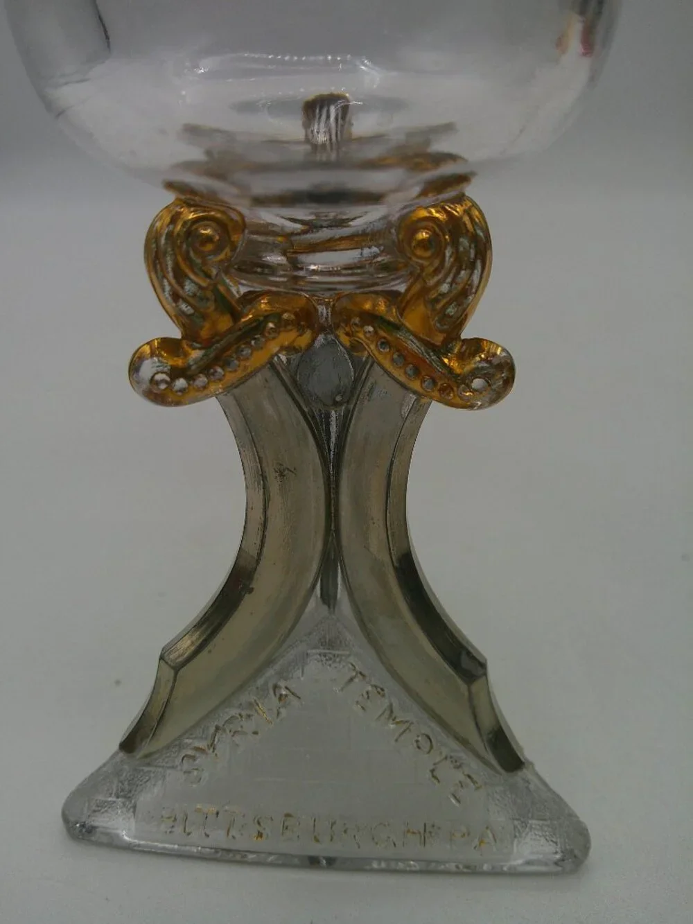 Antique 1900 Masonic Shriner Souvenir Goblet WashingtonDC Syria Temple Gold Gilt